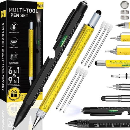 Gifts for Men Stocking Stuffers for Men Adults Multitool Pen Set 2pcs Multi-Tool Pens Cool EDC Gadgets Christmas Birthday Presents White Elephant Gifts for Adults Dad Grandpa Husband Him Guys Wome