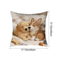 thumbnail image 3 of Uuiauoio Cute Animals Decorative Throw Pillow Cover , Animals Family Animals Outdoor Pillow Cases Square Standard Cushion Cover for Sofa Couch Bed Car 17.72x17.72 inch, 3 of 6