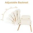 thumbnail image 2 of Accent Chair with Ottoman, Adjustable Backrest Armchair, Modern Upholstered Chair with Ergonomic Design for Living Room, Reading Room, Bedroom, Beige, 2 of 6