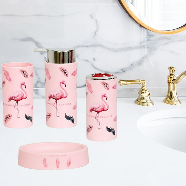 4 s creativos de decoración de , taza de cepillo de , de jabón, soporte para cepillo de , de de encimera , Flamenco Yotijar Botella de loción