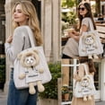 thumbnail image 6 of BingTong Cute Bear‑Shaped Pet Tote Carrier Bag,Canvas Shoulder Handbag with Head‑Out Peeking Hole,Portable Travel Purse for Small Cats Puppies,for Walking,Shopping,Outdoor Daily,Bear A, 6 of 6