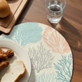 thumbnail image 3 of Coastal Turquoise Round 15 Inch Placemats Set of 4, Ocean Coral Starfish Shell Modern Sea HeatResistant Non Slip Place Mats for Dining Table, Wipeable Braided Kitchen Table Mats for Housewarming, 3 of 9