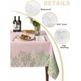 thumbnail image 2 of Pink Leaves Table Cloth, Green Summer Botanical Pastoral Waterproof Tablecloth for Rectangle Tables, Reusable Washable Fabric Table Cover for Restaurant Kitchen Dining Tables 60"x102", 2 of 6