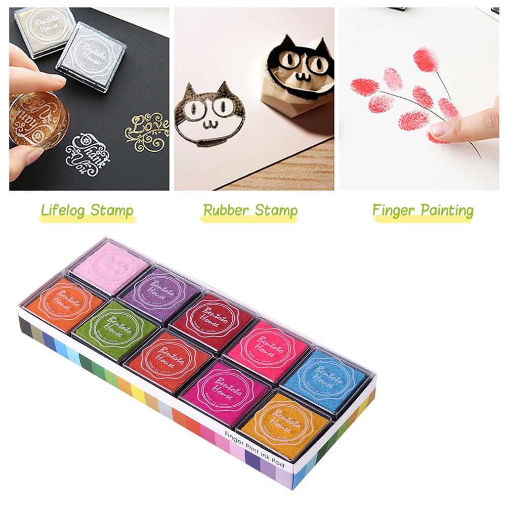 20 Pcs Multicolored Giant Ink Pads Stamp for DIY Craft Scrapbooking Finger Paint Pad Set