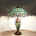 thumbnail image 4 of CHLOE Lighting Sunniva Dragonfly Tiffany-Style 3-Light Double Lit Table Lamp 16" Shade, 4 of 8