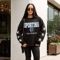 thumbnail image 5 of Women's Gameday Couture  Black Sporting Kansas City Velocity Rhinestone Star Sweatshirt, 5 of 6