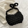 thumbnail image 1 of Bolso de hombro para mujer, Bolso plisados ​​para axilas, elegante Bolso Hobo de color sólido (negro), 1 of 6