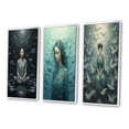 thumbnail image 3 of Designart "Gracious Woman in Mindfulness Meditation III" Meditation Framed Wall Art Set Of 3 - Blue Traditional Frame Gallery Wall Set For Home Decor, 3 of 6
