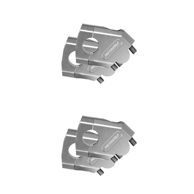 Transemion Universal Aluminum Handle Bar Riser Bracket Enhanced Motorcycle Accessories Mount Handlebar Silver 22mm 2Set