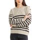 thumbnail image 1 of Suéter de rayas de mujer INSPIRE CHIC con cuello redondo y manga larga de punto trenzado, 1 of 6