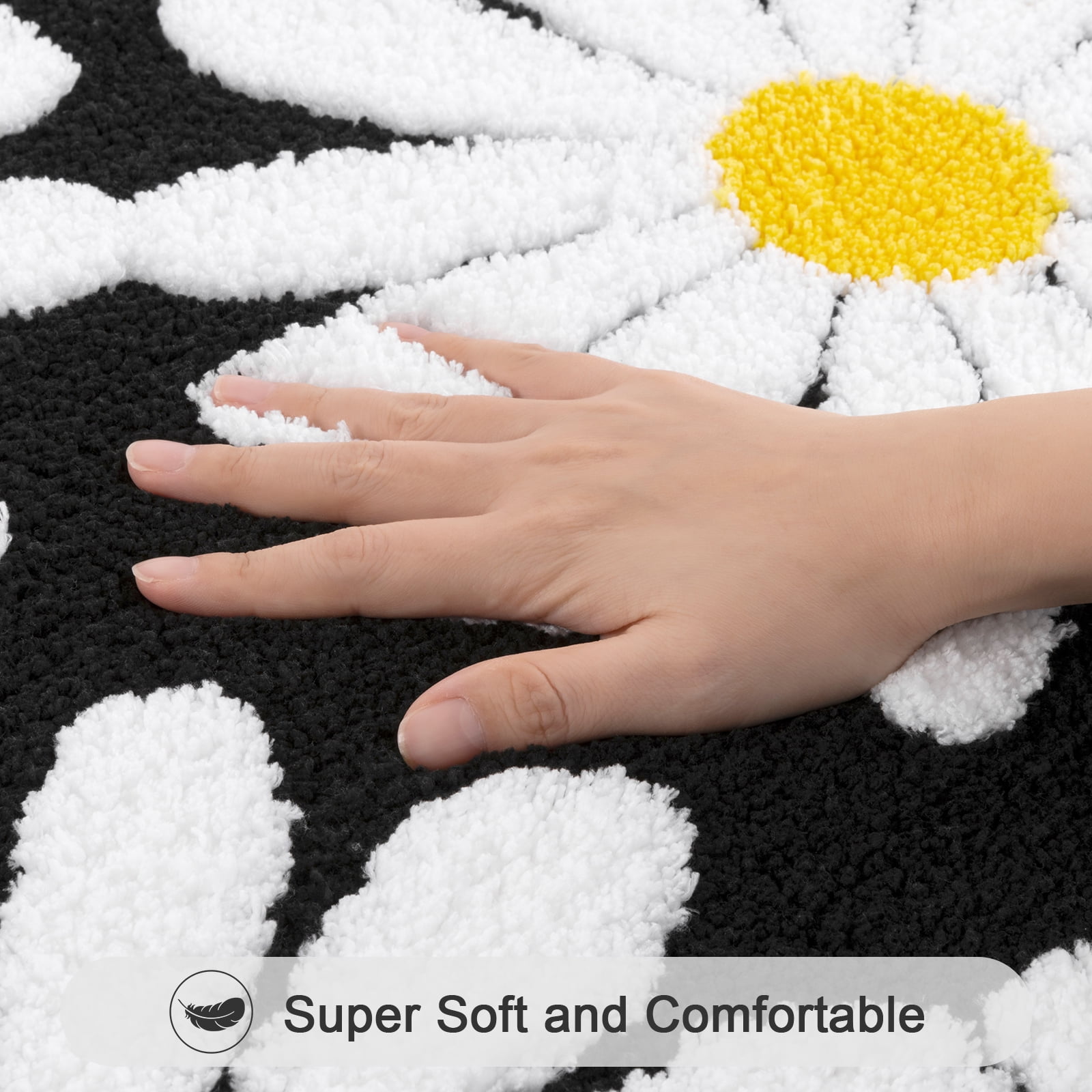 Bathroom Rugs Sets 4 Piece with Toilet Lid Cover, Non Slip Bathroom Mats Extra Soft Bath Rugs Absorbent Shaggy Rugs Perfect Plush Mats U-Shaped Toilet Rug and Toilet Cover