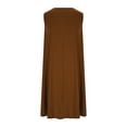 thumbnail image 5 of Miluxas Women Summer Sleeveless Tank Dress Solid A Line Dress Loose Fit Lounge Home Dresses $ Beach Vacation Sundress Brown, 5 of 6