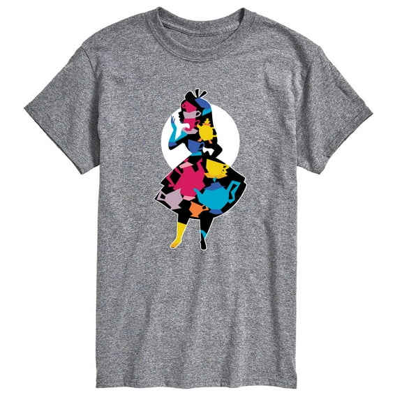Alice In Wonderland - Alice Teacup Silhouette - Men's Short Sleeve Graphic T-Shirt