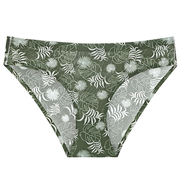 Puntoco Ropa interior breve para mujer Ropa interior sin costuras estampada de gran tamaño para mujer