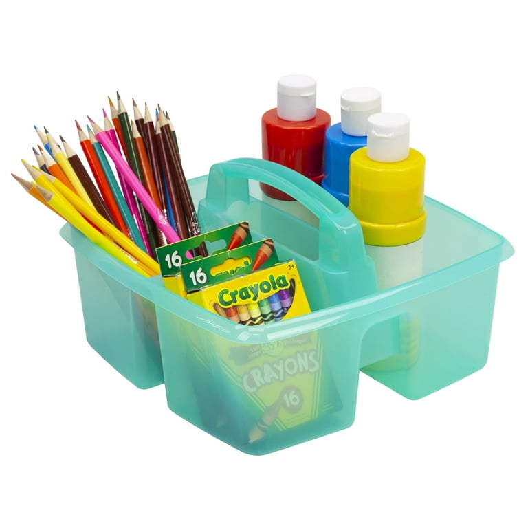 Pen+Gear Plastic Caddy, Craft and Hobby Organizer, Tint Green, 6-Pack 