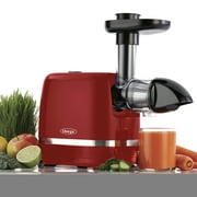 Omega Cold Press 365 Compact Masticating Horizontal Juicer, 150W Low-Speed 3-Stage Auger, in Red (H3000RED)