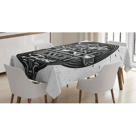 

Ambesonne Dessert Tablecloth Rectangular Table Cover Creative Spoon Design 60 x90 Black and White