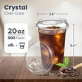 thumbnail image 5 of [500 Pack] Disposable Strawless Plastic Cups with Lids - 20 Oz Clear Plastic Cups and Sippy Cups Lids, Perfect Eco-Friendly To Go Cups for Iced Coffee, Smoothies, Soda Party Drinks and Cafe Essentials, 5 of 6