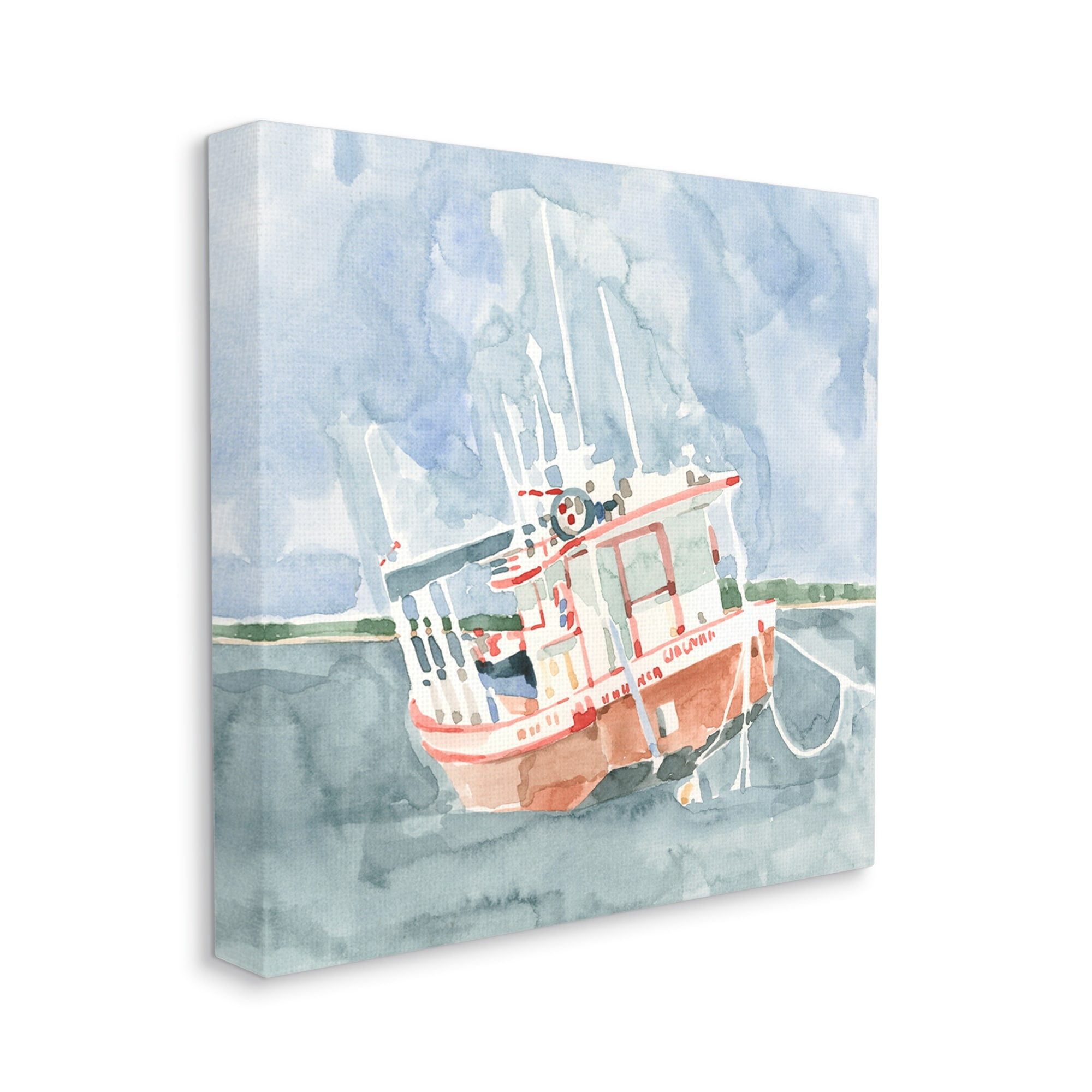 Stupell Industries Coast Guard Boat Transportation Ocean Watercraft ,17 x 17, Design by Emma Caroline