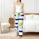 thumbnail image 4 of Fotbe Daisy Striped Nautical Pantalones de Pijama para Mujer, Pantalones de Dormir, Pantalones Pj con Cordón y Bolsillos-3X-Large, 4 of 6