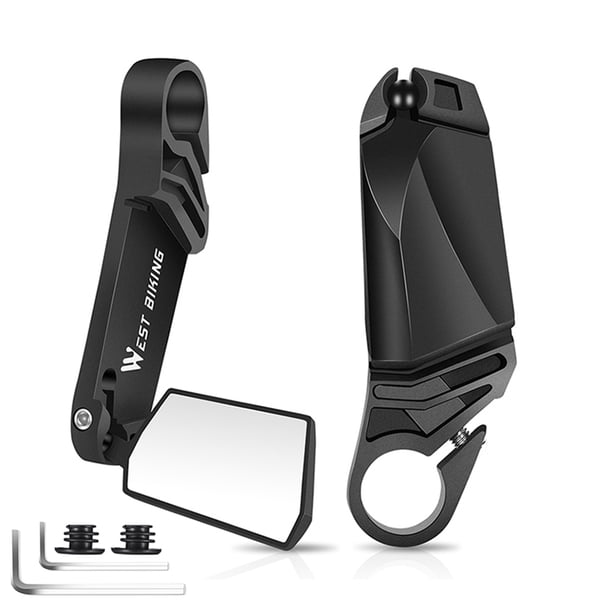 WEST BIKING Espejos de bicicleta Espejo retrovisor de ciclismo giratorio para bicicleta de montaña Ehuebsd Accesorios para bicicletas