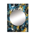 thumbnail image 2 of Designart "Abstracted Realms in Blue and Yellow I" Abstract Mirror Wall Decor - Modern Blue Abstract Hallway Wall Mirror Art - 40" x 30" Inch, 2 of 5