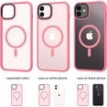 thumbnail image 4 of Case for iPhone 12 & iPhone 12 Pro 2020 6.1 inch-Compatible with MagSafe &  Car Phone Mount,Anti-Fingerprint TPU Thin Phone Cases Cover Protective Shockproof (Hot Pink), 4 of 16