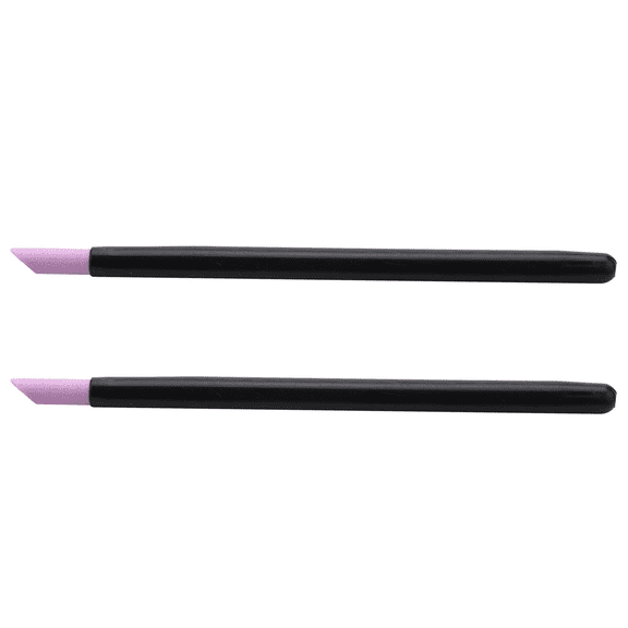 2X Black Quartz Scrubs Stone Cuticle Stick Pen Cuticle Nail Art Spoon Cut Nail Manicure Care Tools