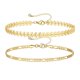 thumbnail image 1 of Pulsera de capas doradas para mujer, pulsera de cadena cubana, cadena de garra de mariposa, conjunto de tobillera de playa de verano, 1 of 6
