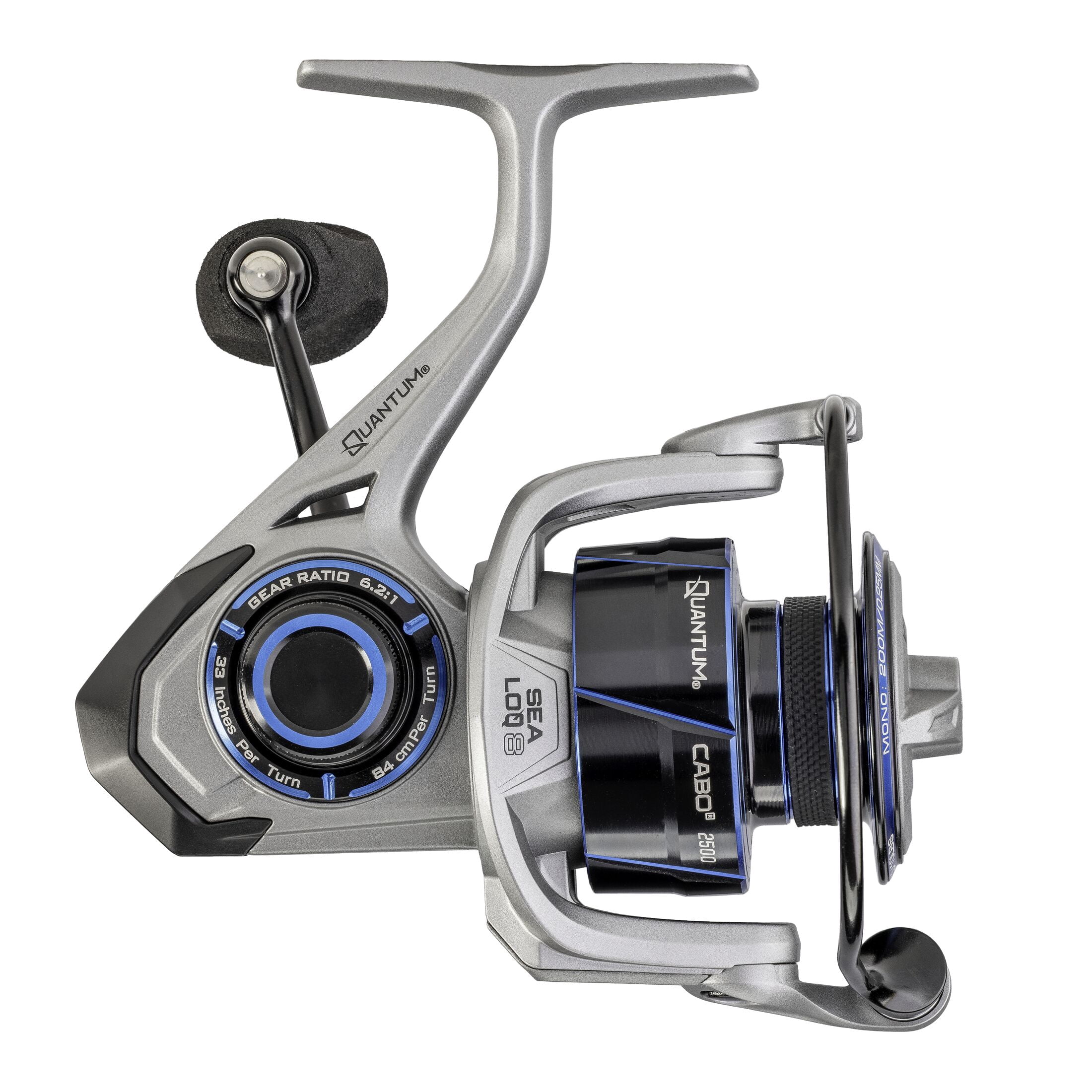 Quantum Cabo Spinning Fishing Reel, Size 2500, 6.2:1 Gear Ratio, 6+1 Bearings