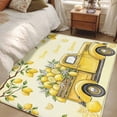 thumbnail image 5 of Summer Truck Lemon Washable Area Rugs 3'x5', Country Farm Yellow Lemon Tree Leaf Low Pile Throw Living Room Rug Non-Slip Sturdy Edge Binding Carpet for Indoor Entryway Bedside Kitchen, 5 of 9