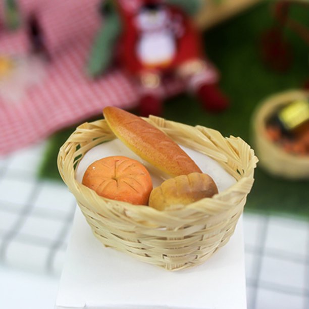 Gwong Juguete Mini pan canasta Modelo de juguete DIY Crafts Props Regalo para la comida Play 1/12 Casa de muñecas Gwong 30007514