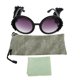 thumbnail image 4 of Gafas de sol Hugo Lente Negra Redonda con Flecos Artificial Rhinestones, 4 of 10