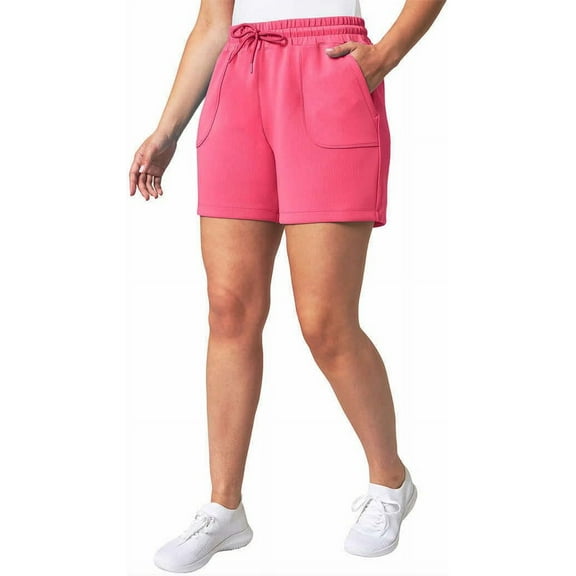 Mondetta Womens Midweight Ribbed Scuba Short (US, Alpha, X-Large, Regular, Regular, Raspberry Sorbet)