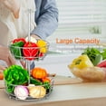 thumbnail image 6 of Auledio Fruit Basket for Kitchen Counter, Durable Fruit Bowl With Triple Banana Holder (Silver), 6 of 7