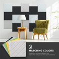 thumbnail image 3 of Paquete de 12 paneles de pared insonorizados, paneles absorbentes de sonido autoadhesivos de 12 x 12 x 0,4 pulgadas, para estudio de grabación, color negro, 3 of 5