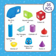 Lil' Jumbl Blox Magnetic Building Blocks Play Set - 35 Pieces Waterproof Toddler Toys 3-6