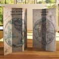 thumbnail image 5 of Oriental Furniture 6 ft. Tall Vintage Globe Canvas Room Divider - 3 Panel, 5 of 5