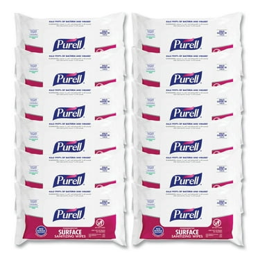 PURELL 9371-12 1-Ply 7.4 in. x 9 in. Fragrance-Free Foodservice Surface Sanitizing Wipes - White (12 Pouches/Carton)