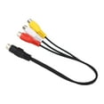 thumbnail image 1 of Video Cable, Red Yellow White Tight Connection 1.0ft Mini DIN 7 Pin Male To 3  Female Cable  For Television, 1 of 8