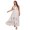 White, variant on Women's Plus Size Embroidered Floral V Neck Cap Sleeve Maxi Dress with Ruched Sheer Bodice 100% viscose fabric