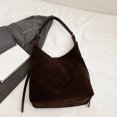 thumbnail image 6 of HUISZJ Retro Suede Shoulder Bag, PU Leather Slouchy Handbag, Large Capacity Tote Bag for Women Travel Work (Coffee), 6 of 10