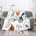 thumbnail image 2 of XMXT Flannel Throw Blanket for Couch, Animal Head Line Drawing Bed Sofa Decor Blankets for Home Bedroom, 40 x 30 inches, 2 of 9
