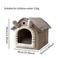 thumbnail image 2 of Tienda de campaña para mascotas pequeñas, cama cueva para gatitos, color gris claro, con cojín extraíble, lavable, cueva para gatos, cama para conejil S, 2 of 8