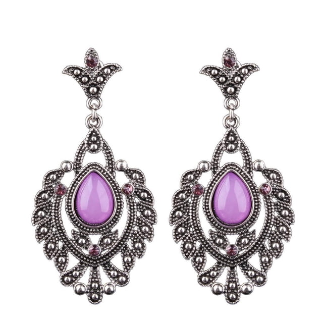 Pendientes colgantes de cristal de flor de joyería e bohemio para mujer Zulema Pendientes