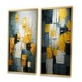 thumbnail image 3 of Designart "Unexpected Joy Teal and Yellow Abstract II" Abstract Painting Framed Wall Art Set Of 2 - Modern Blue Framed Wall Art Set Of 2, 3 of 6
