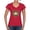 Red, variant on Softball Life Animal Print Girl Sports Women’s Standard V-Neck Tee, Red, Small