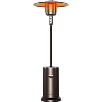 Outdoor Patio Heaters, 48000 Btu Propane Heater with Wheels, Round Table Design, Stainless Steel Burner, Tip-Over Protection System for Home, Patio, Garden & Commercial, Bronze