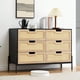 thumbnail image 2 of Natural rattan 6 - cajón cómoda con spacious almacenamiento, wood chest con metal legs para dormitorio, sala de estar, hallway, y entrada (5 cajones available), 2 of 8