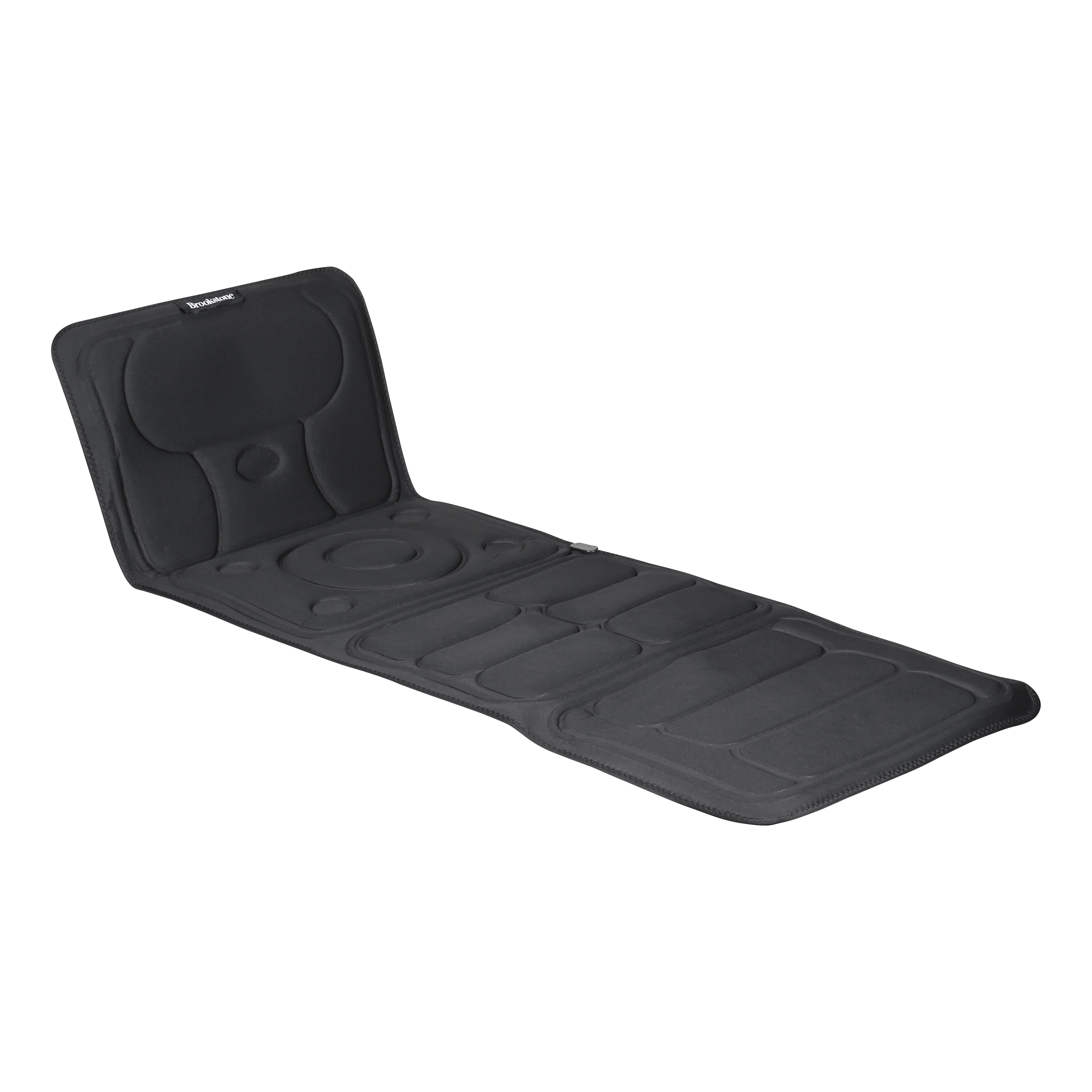 Brookstone Therma Mat Full Body Heating Massage Mat, USB Powered with 3 Massage Motors and Soothing Heat for Neck, Back, and Leg Relief, Foldable Portable Relaxation Pad